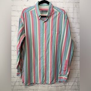 Talbots Men’s size large multicolored striped button down